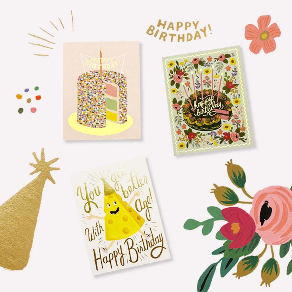 라이플페이퍼 생일카드 3종 세트, 단품 29,900원