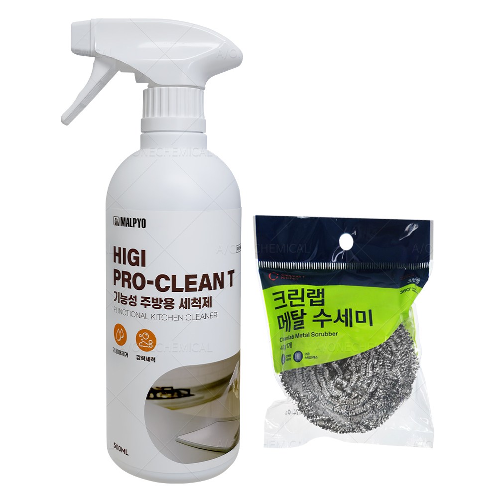 말표 기능성 주방용 세척제 500ml + 크린랩 메탈 수세미 세트 기름때 주방 욕실 청소 화장실 하이지 프로 클린 티 7,500원