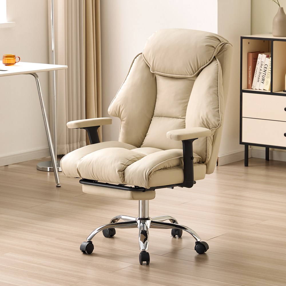 Zzang Room 게이밍 컴퓨터 사무용 사무실 중역의자 리클라이너 PC방 편한 의자, 베이지 99,000원