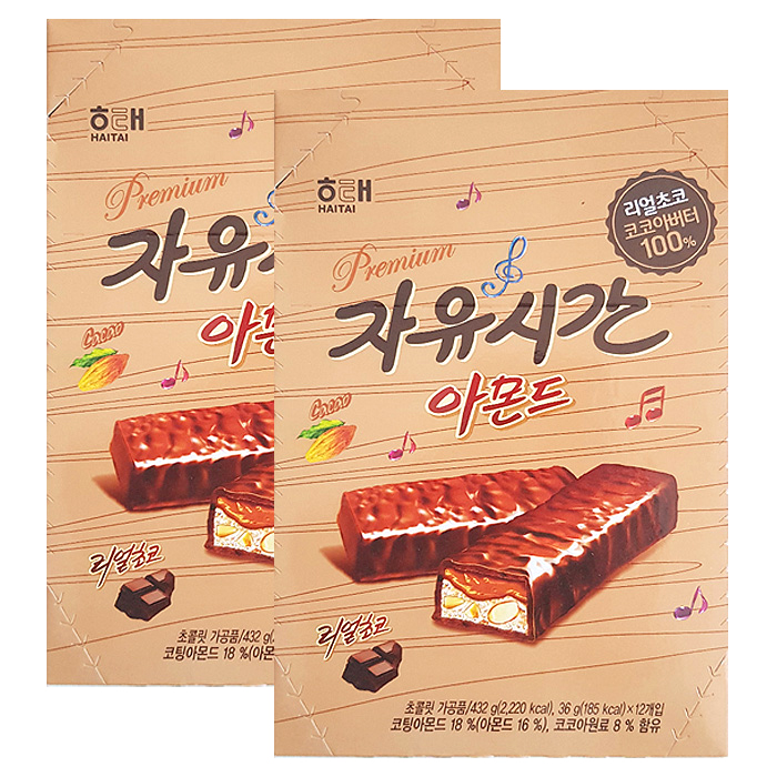 해태 자유시간 아몬드 초코바, 36g, 24개 16,420원
