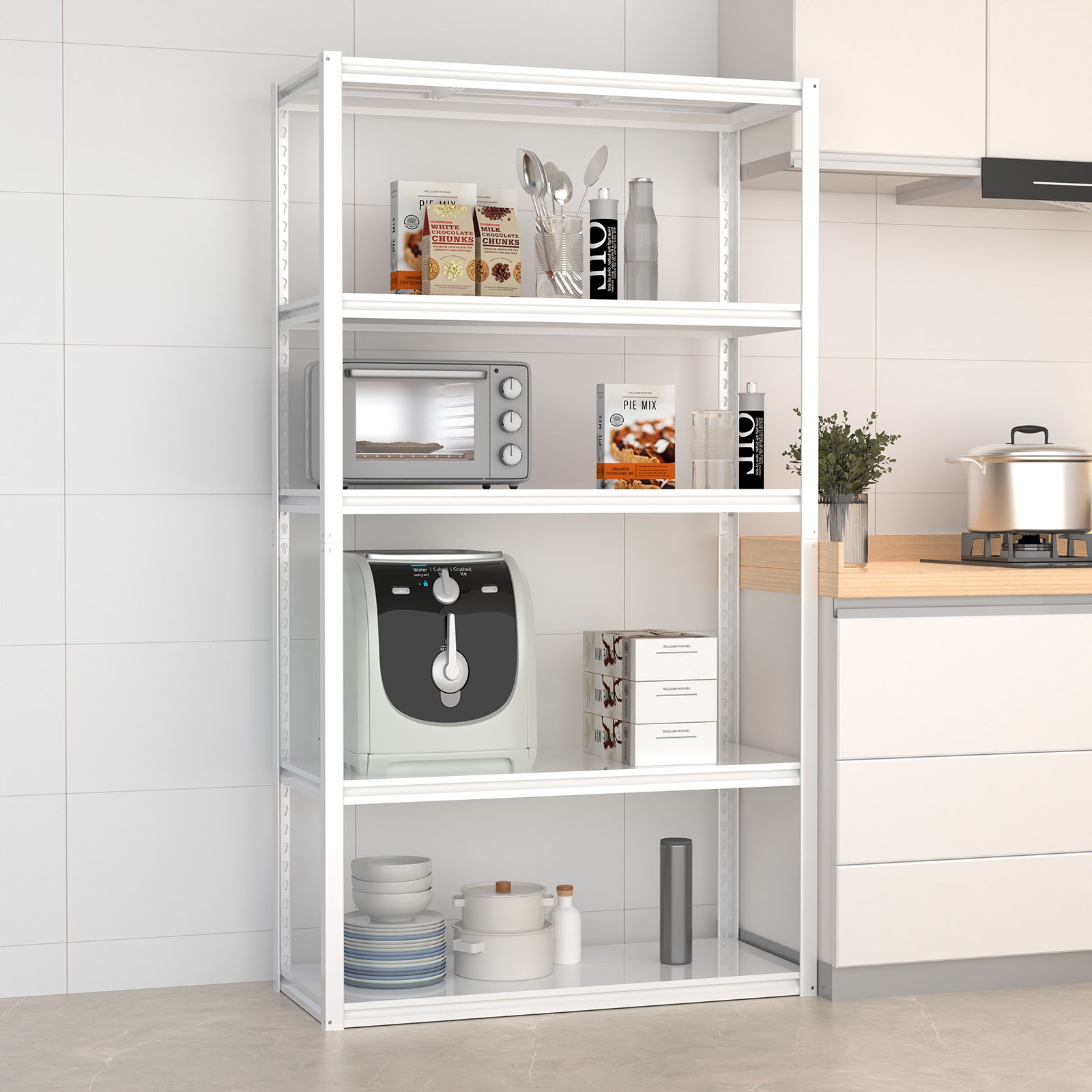 Polyidea 튼튼한 무볼트 간편조립 철제 선반 주방 창고 실외 베란다 펜트리 선반장 다용도 선반 랙 61,650원