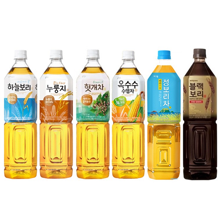 [마시자몰] 웅진 차음료 종합 1.5L 6종 하늘보리 + 누룽지 + 헛개차 + 옥수수 + 블랙보리 + 청보리차, 1.5L 10,900원