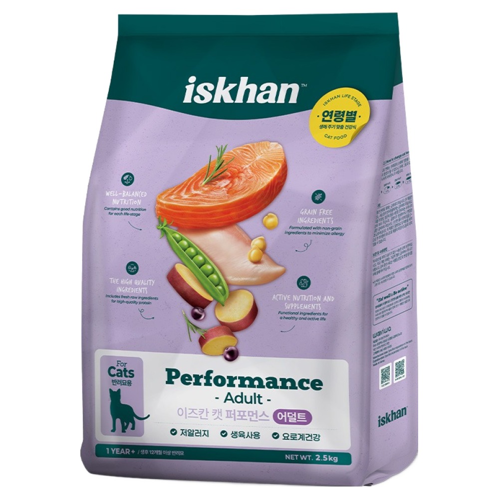 이즈칸 어덜트 캣 퍼포먼스 건식사료, 연어, 2.5kg, 1개 22,950원