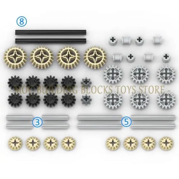 건축 모형 재료 미니어처 하이테크 기술 부품 핀 빔 리프트 암 액슬 커넥터 패널 기어 자동차 오토바이 빌딩 블록 벽돌 세트, 46pcs 16,960원