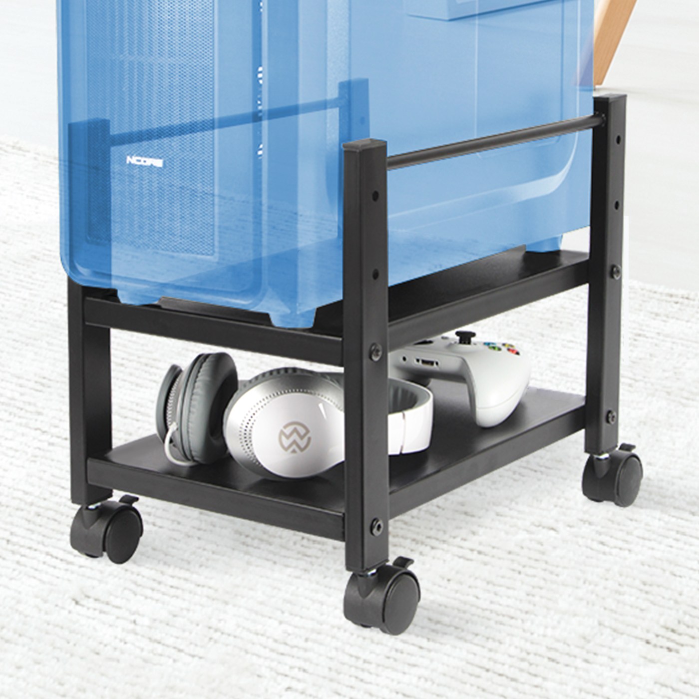 시스퍼닉 스틸 높이조절 2단 컴퓨터 본체 받침대 이동식 데스크탑 트레이 거치대 26,410원