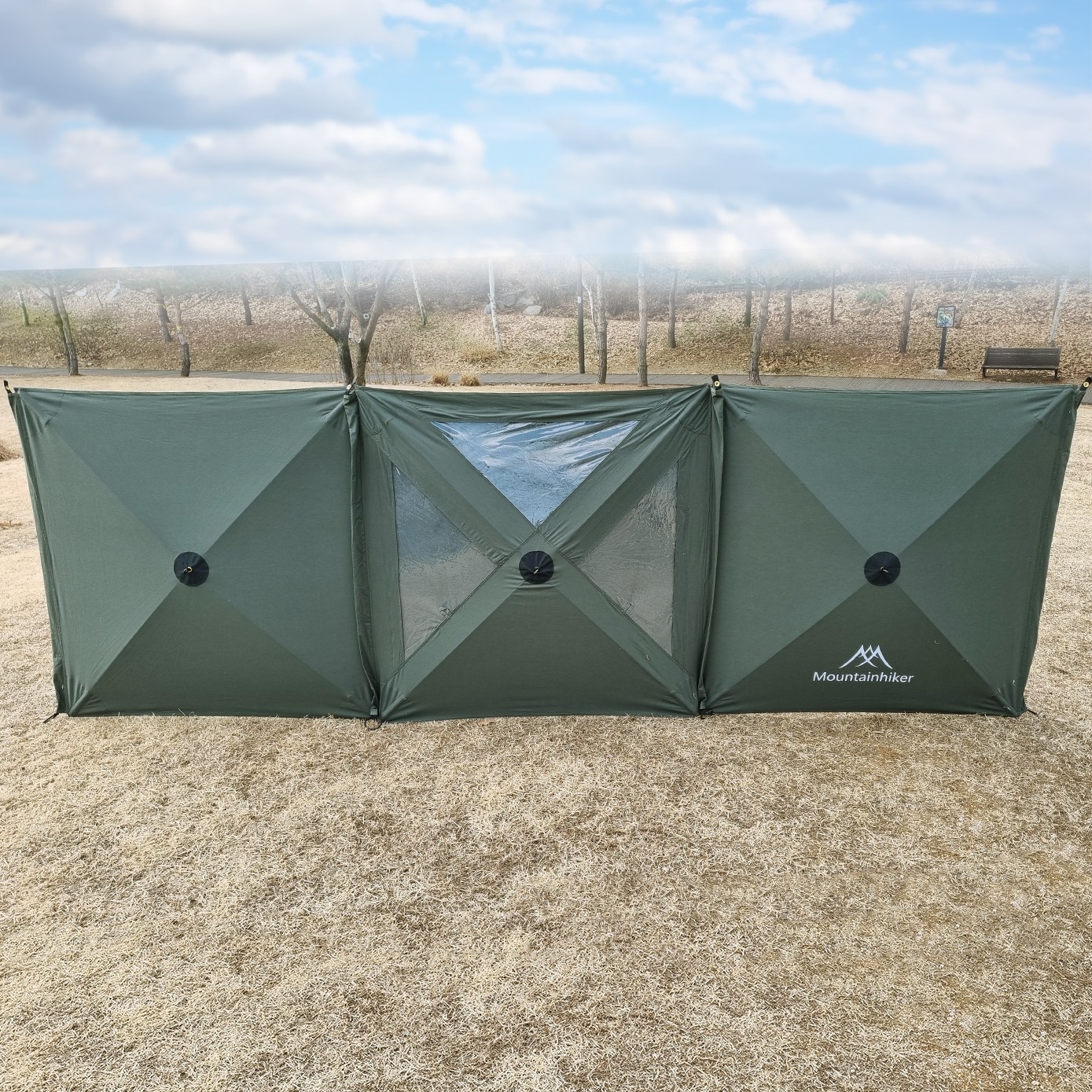 [마운틴하이커] 신형 3단 윈드스크린 원터치 오토 타프 사이드월 바람막이 109,000원