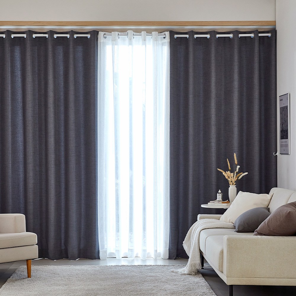 [모던하우스 본사직영] 루밍 생활암막 아일렛형 긴창문커튼 220x240 차콜그레이 2p 79,200원