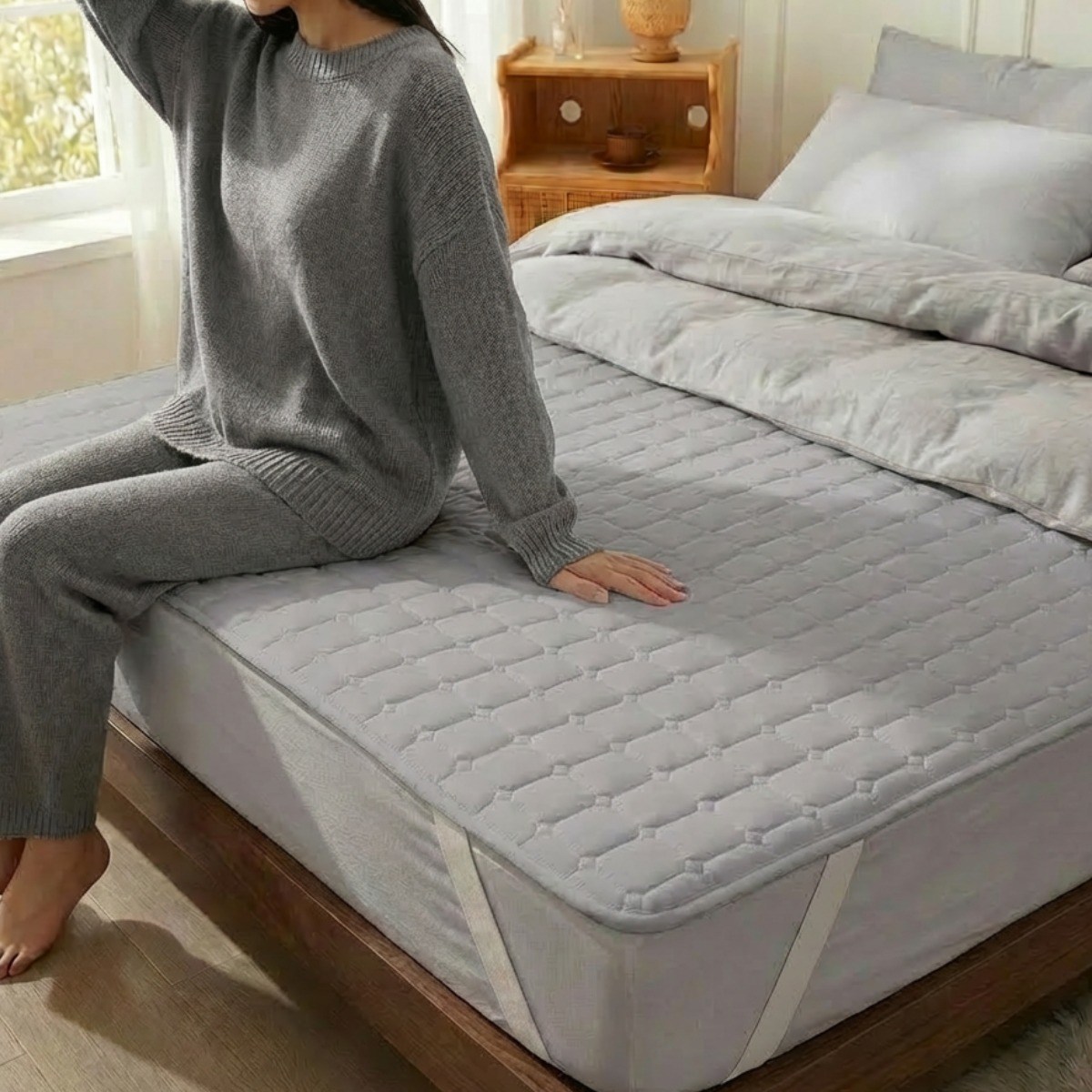 포니홈 사계절 방수패드 침대패드 누빔 매트리스 고정밴드, 그레이 26,900원