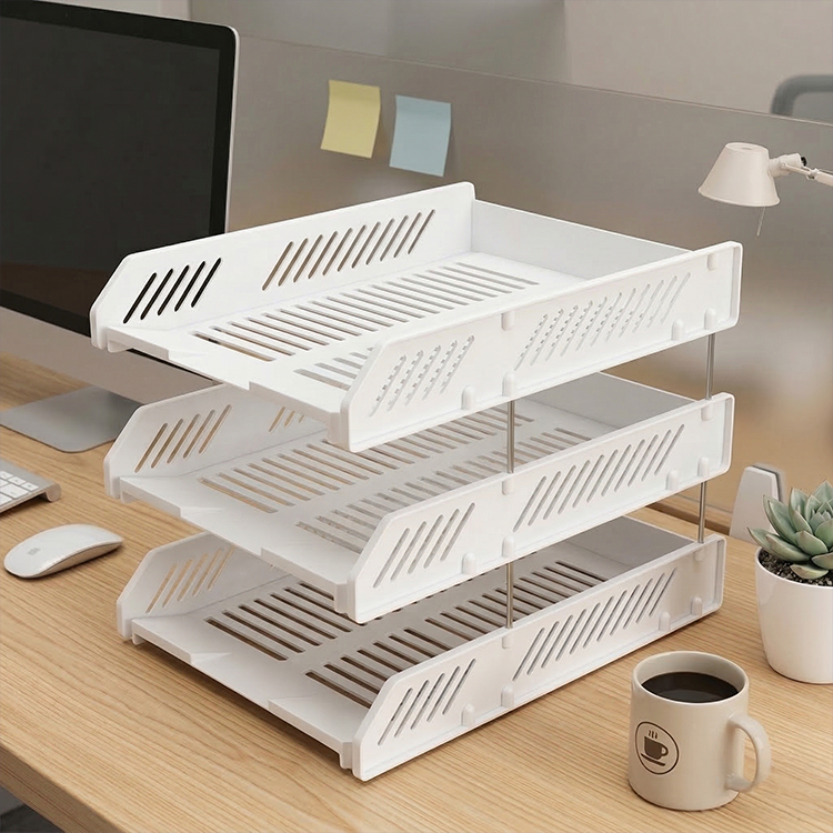 라이프엔라이크 서류 정리함 A4 서류정리함 서류 트레이 책상 문서 정리 서류함 3단 서류 받침, 화이트, 3단 6,000원