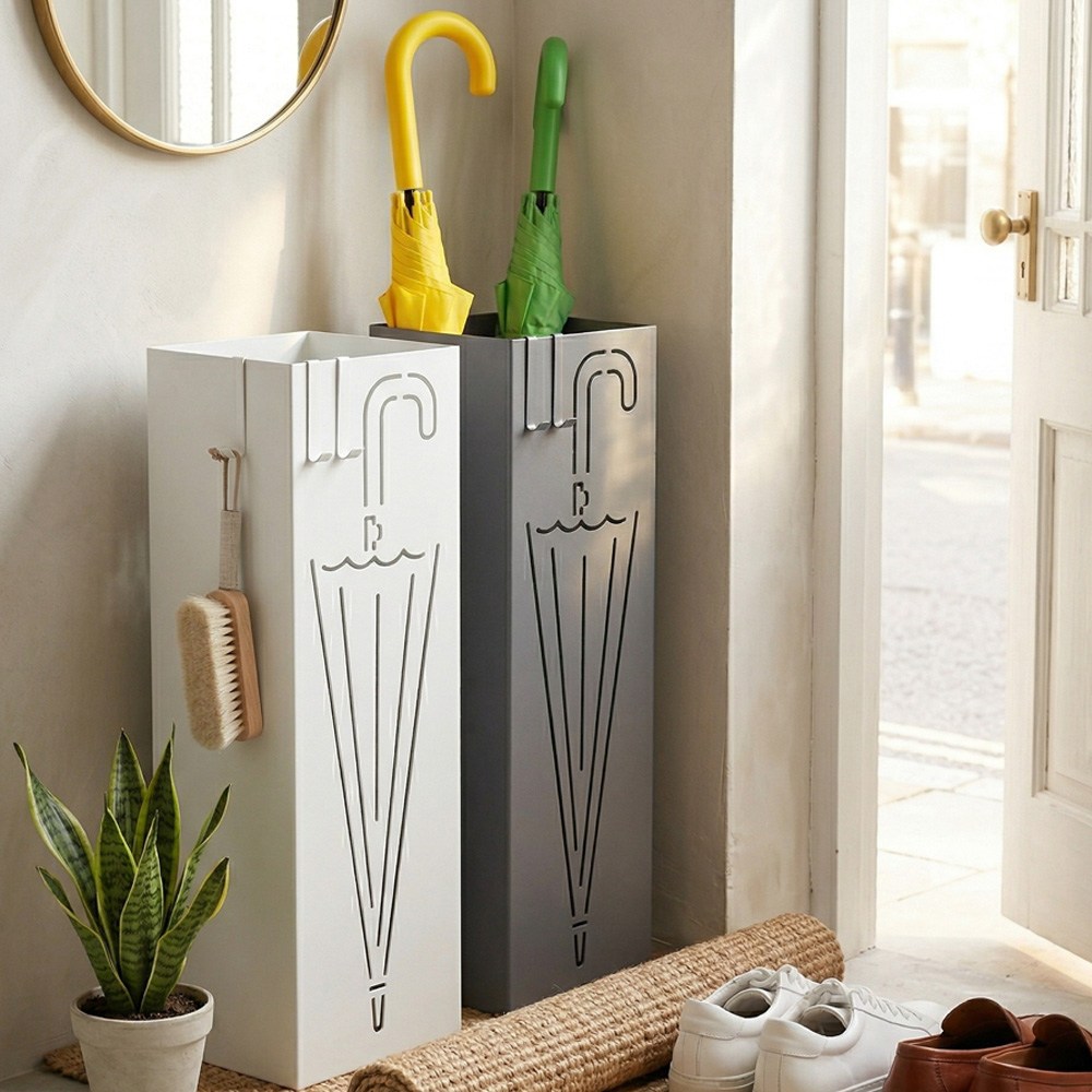 모던 사각 우산꽂이 우산거치대 철제우산꽂이 우산고리 증정, 사각 우산꽂이 - 매트 그레이, 1개 21,840원