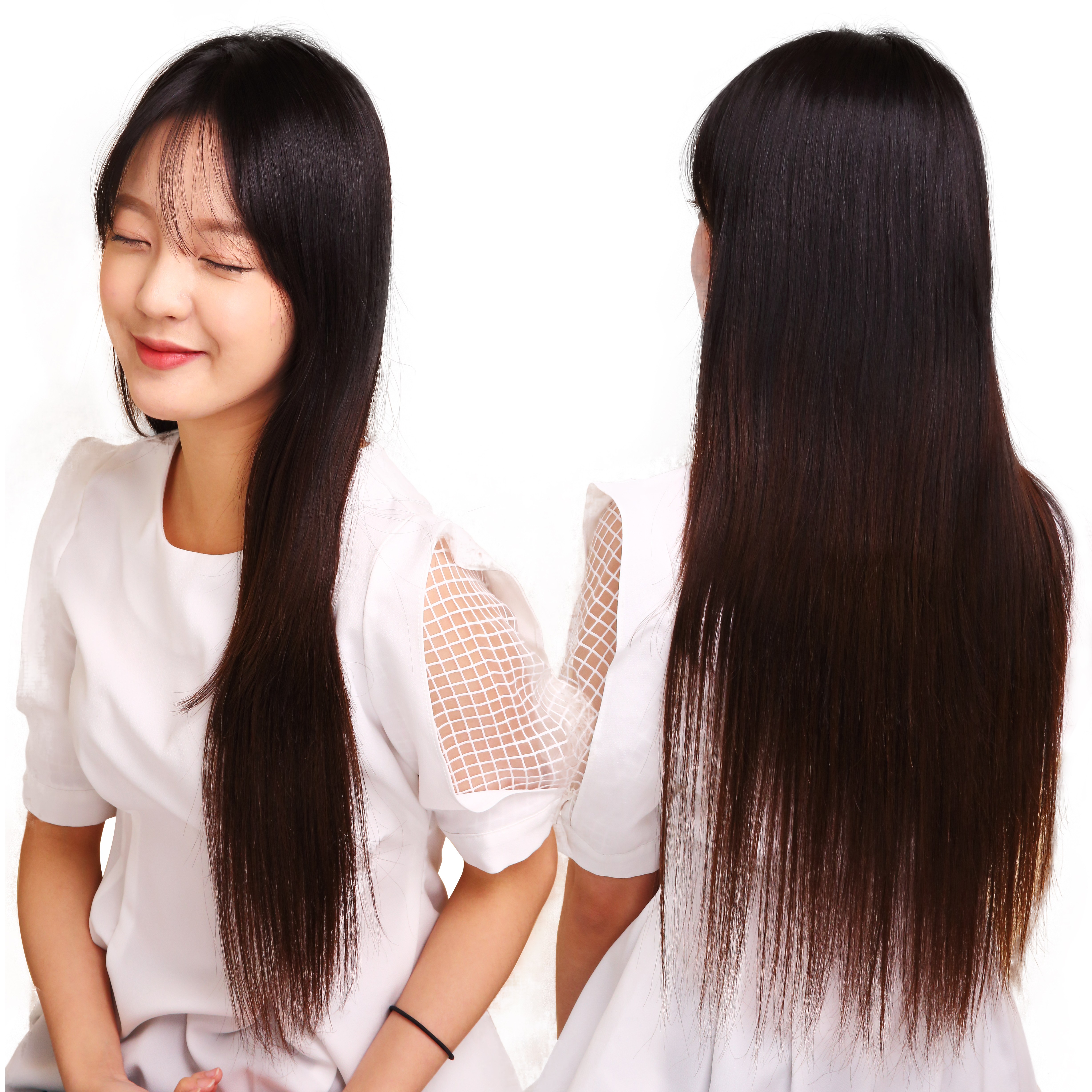 풍성볼륨&간편연장 프리티레이디 인모 똑딱이 가발 2겹 6피스(45cm/50cm) 스페셜 구성 188,500원