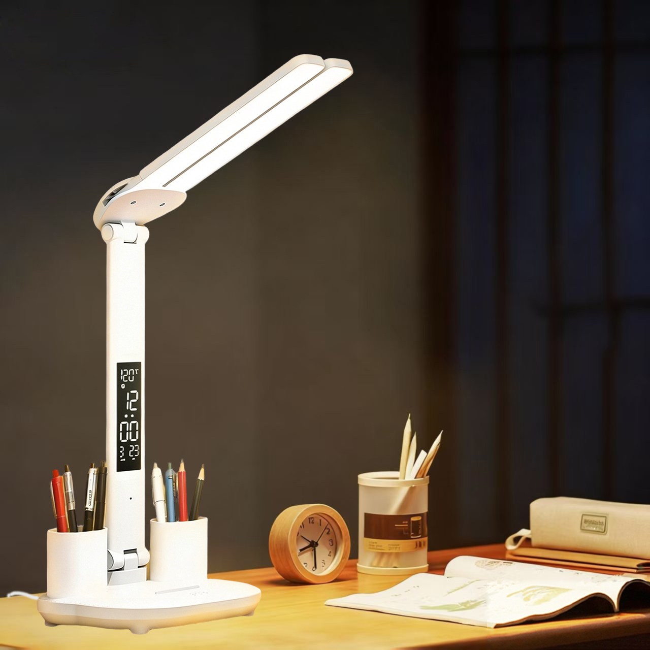 듀얼캡 LED 블루라이트 차단 학습용 책상 스탠드 USB 연결 19,900원