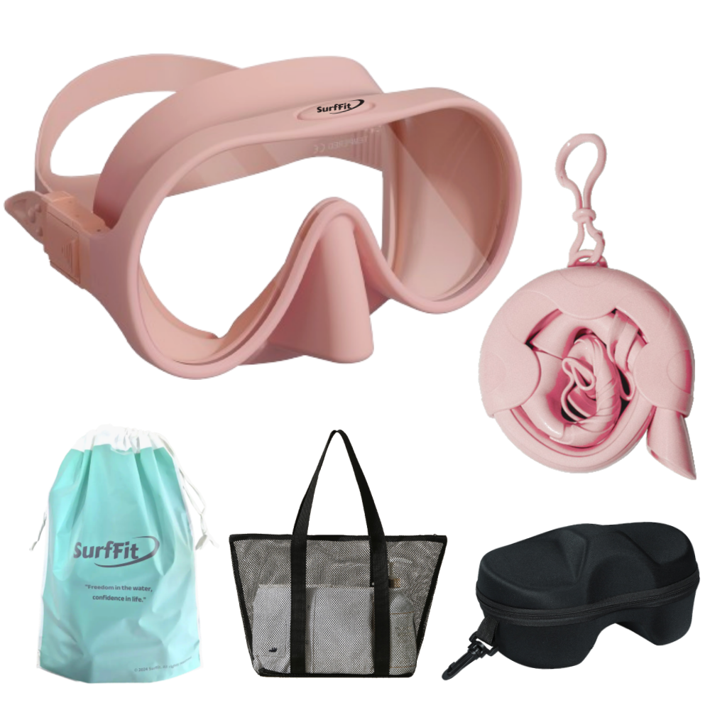 써핏 아쿠아틱 롤업 스노쿨링 장비 세트, 파우더 핑크 29,900원
