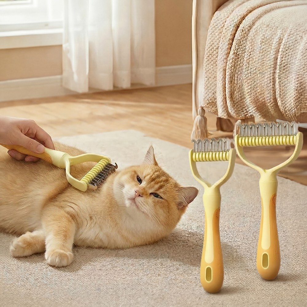 고양이빗 강아지빗 매듭 브러시, 2개, 노란색 19,800원