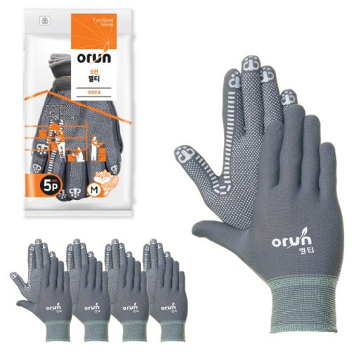 오런 멀티 장갑 5P M, 회색, 1개 5,020원
