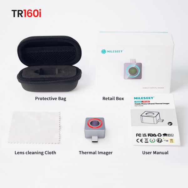MILESEEY-스마트 폰용 열 화상 카메라 TR256i TR160i 미니 모바일 256x192 USB c타입 안드로이드용 OTG 344,700원