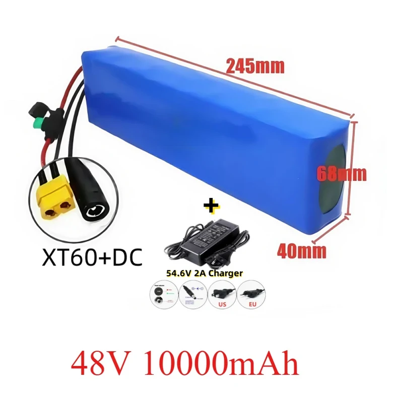 전기 자전거 배터리 48v 20Ah 18650 리튬 이온 팩 13S2P 변환 키트 바팡 1000w 및 54.6V 2A 73,200원
