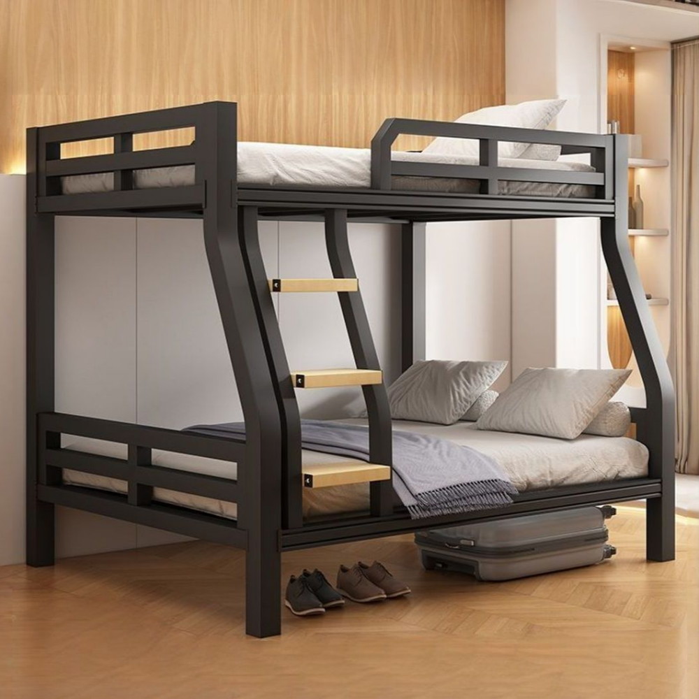 이층침대 2층 침대 어른 성인 기숙사 성인용 2층침대 프레임 분리형 저상형 철제, 블랙 348,000원
