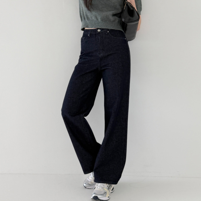 라라온 여성용 롱/기본/숏 기장 3단 와이드 일자 인밴딩 데님 팬츠 25TSP3377 33,900원