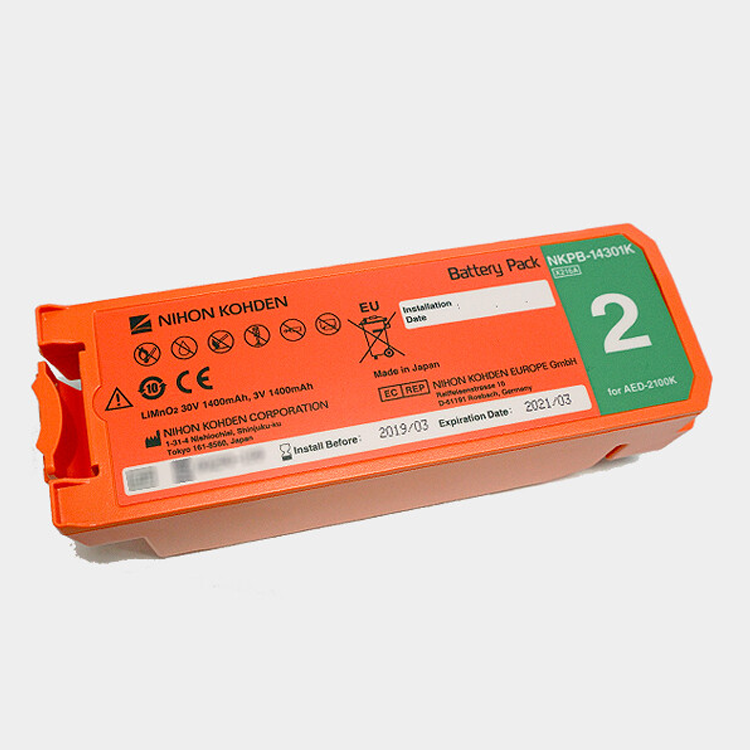 니혼코덴 제세동기 AED-2100K 전용 배터리 14301K 2년형 라벤더형, 1개 285,200원