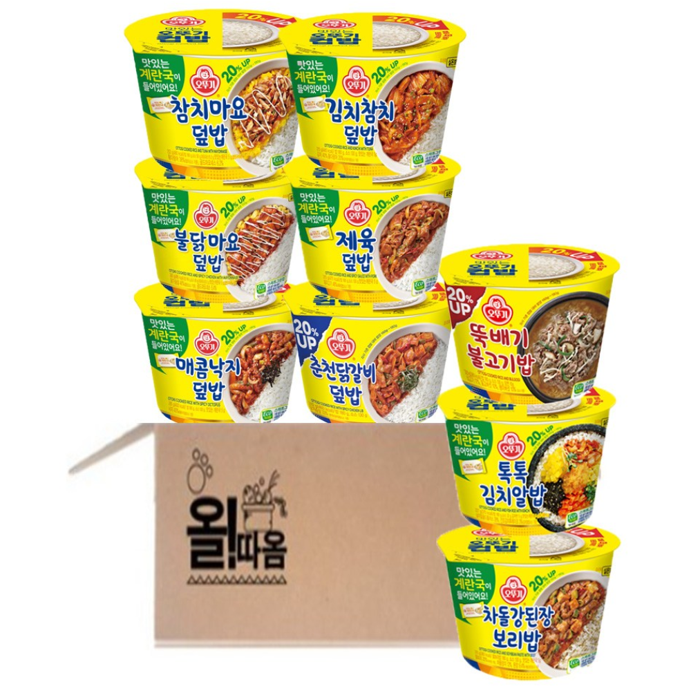 오뚜기 컵밥 9종 기획세트 2호(불닭마요+매콤낙지+제육+참치마요+김치알밥+김치참치+뚝배기+춘천닭갈비+강된장), 1개 30,290원