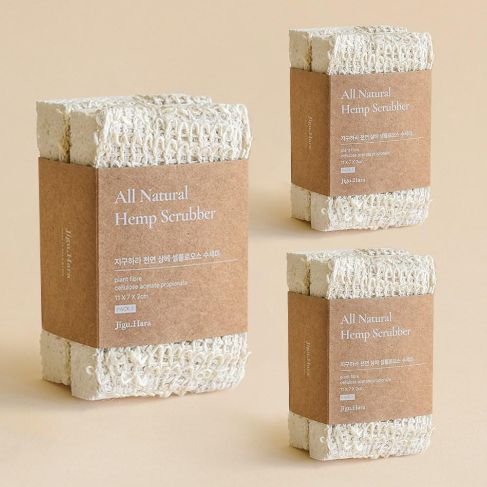 JIGUHARA 천연 수세미 삼베 셀룰로오스, 1개, 6개입 17,900원