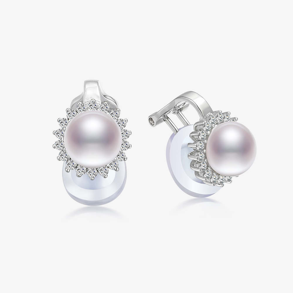 MUFAN 천연 양식 담수 진주 귀걸이 클립 타입 귀구멍 없이 착용 가능 S925 은 귀걸이 경량 럭셔리하고 빛나는 명절 선물 고급 선물 상자 포장 알레르기 방지 46,060원