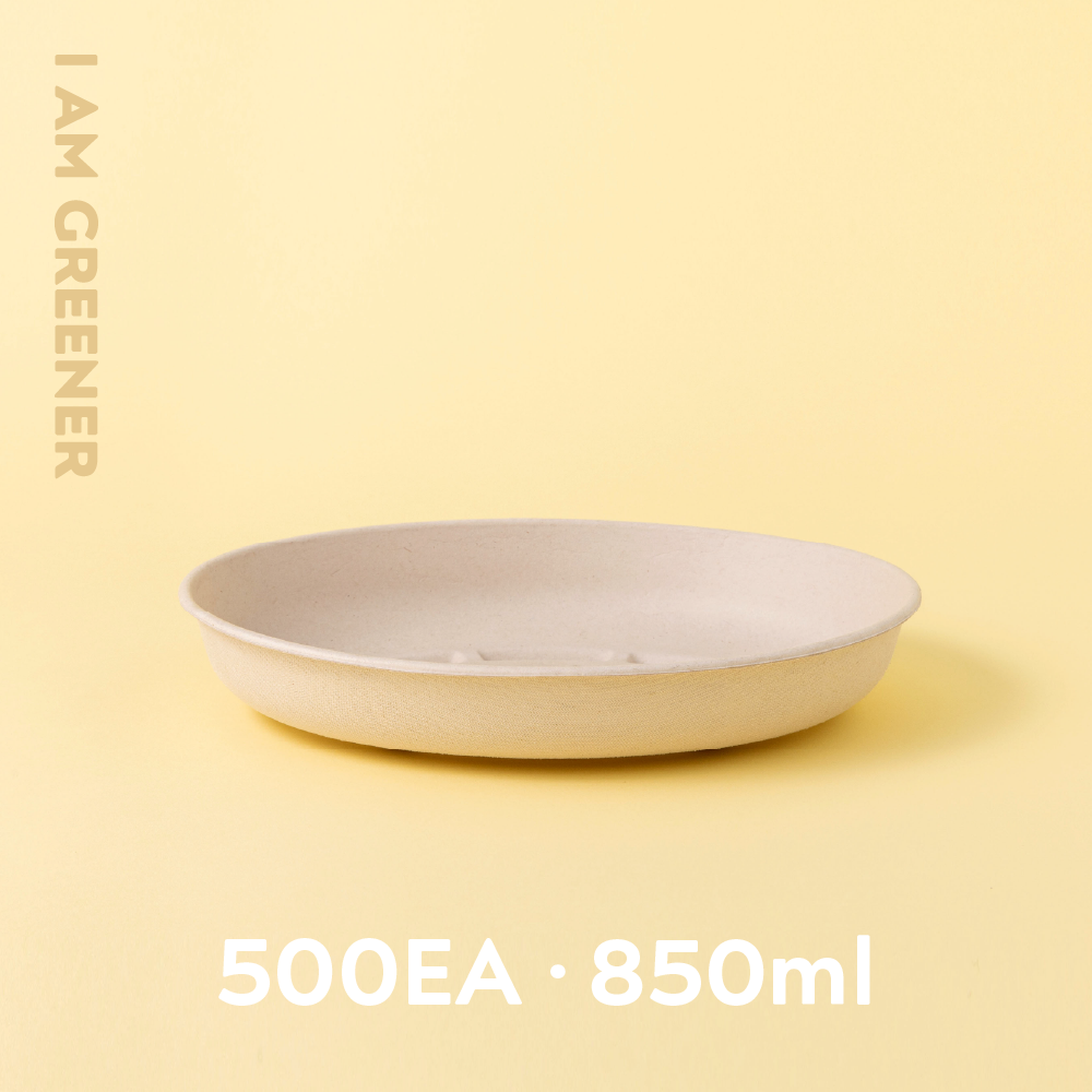 아이엠그리너 타원 밀짚 펄프 용기 + 펄프 뚜껑 세트 850ml 182,050원