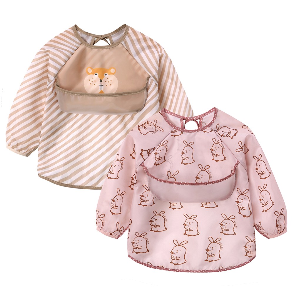 미라클 베이비 아기 방수 긴팔 턱받이, 1세트, 2개입, 토끼+마멋 26,900원