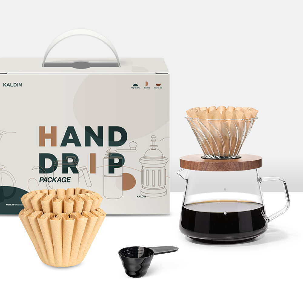 칼딘 웨이브형 클리어 핸드드립 세트 브라운 2-4인용, 1세트, 5종, 600ml 22,700원