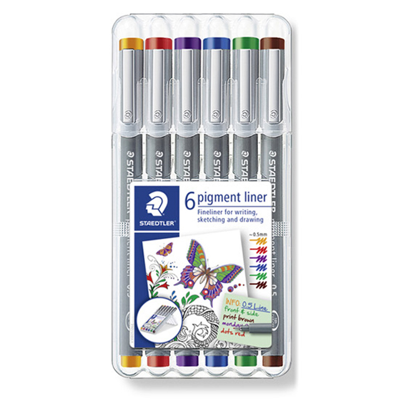 스테들러 피그먼트 라이너 308SSB6 칼라펜 6색세트 0.5mm 12,200원