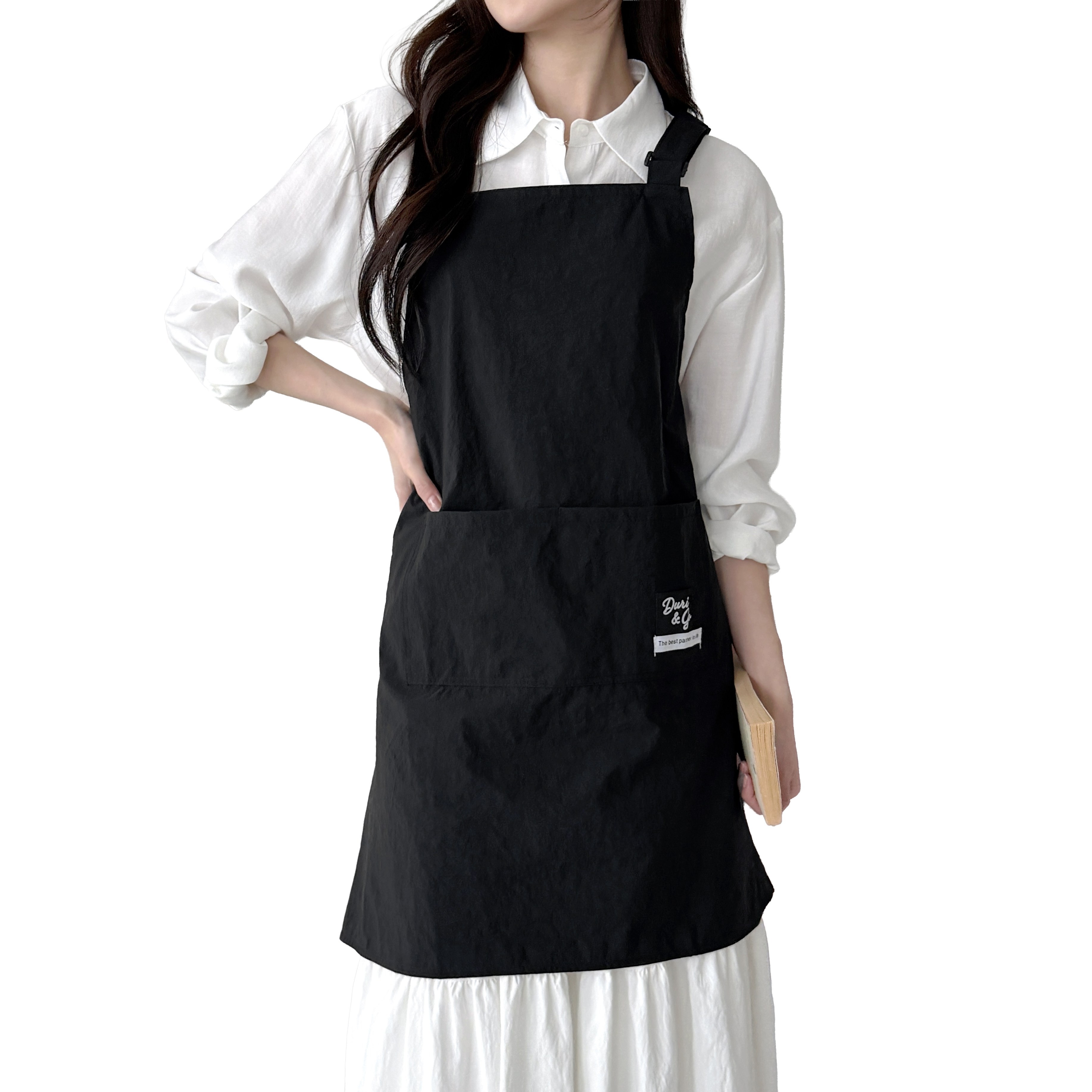 두리앤고 생활방수 H형 카페 앞치마 서빙용, 블랙, 1개 13,900원