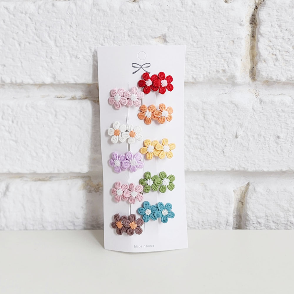 쭌쥬니네 미니 꽃잎 집게핀 10p 세트 국내제작 8,900원