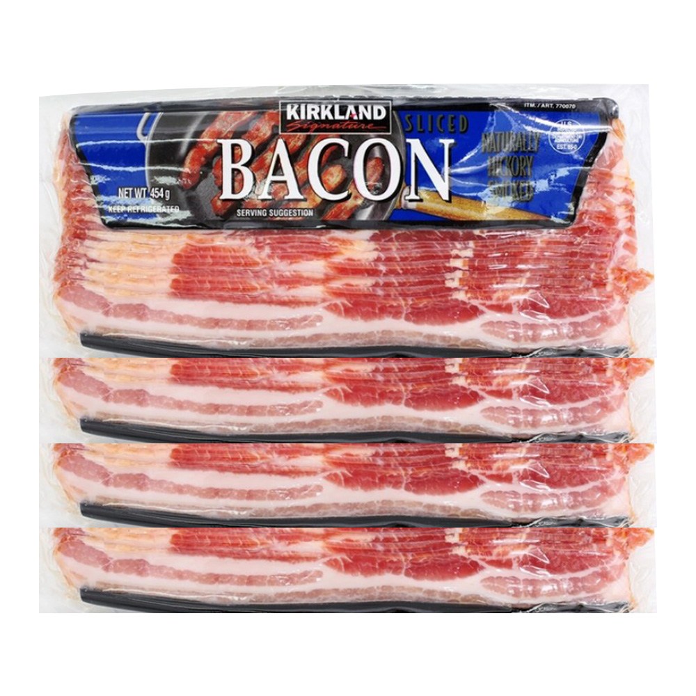 커클랜드 시그니춰 슬라이스 베이컨 454g 4팩 요리 음식 재료 햄버거 피자, 1.816kg, 2세트 92,890원