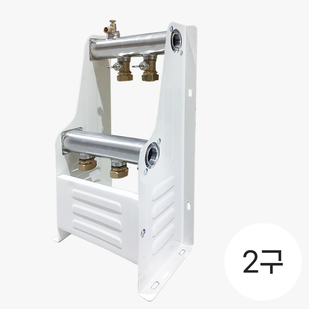 온수 분배기 20A 가스용 2구 난방 가스보일러 스텐분배기 공바 배관 연결 완제품 엑셀, 1개 31,800원