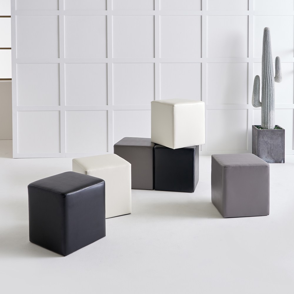 네모스툴 PU 인조가죽 사각 인테리어 카페 화장대 스툴 낮은 보조 의자, 그레이, 1개 39,000원