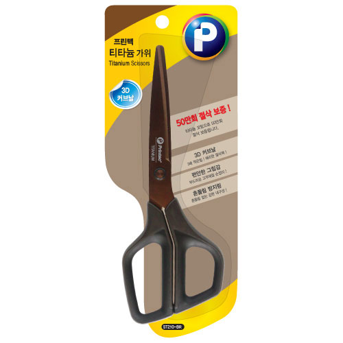 프린텍 프린텍)커브가위(ST210-BR/티타늄/대), 단품 6,400원