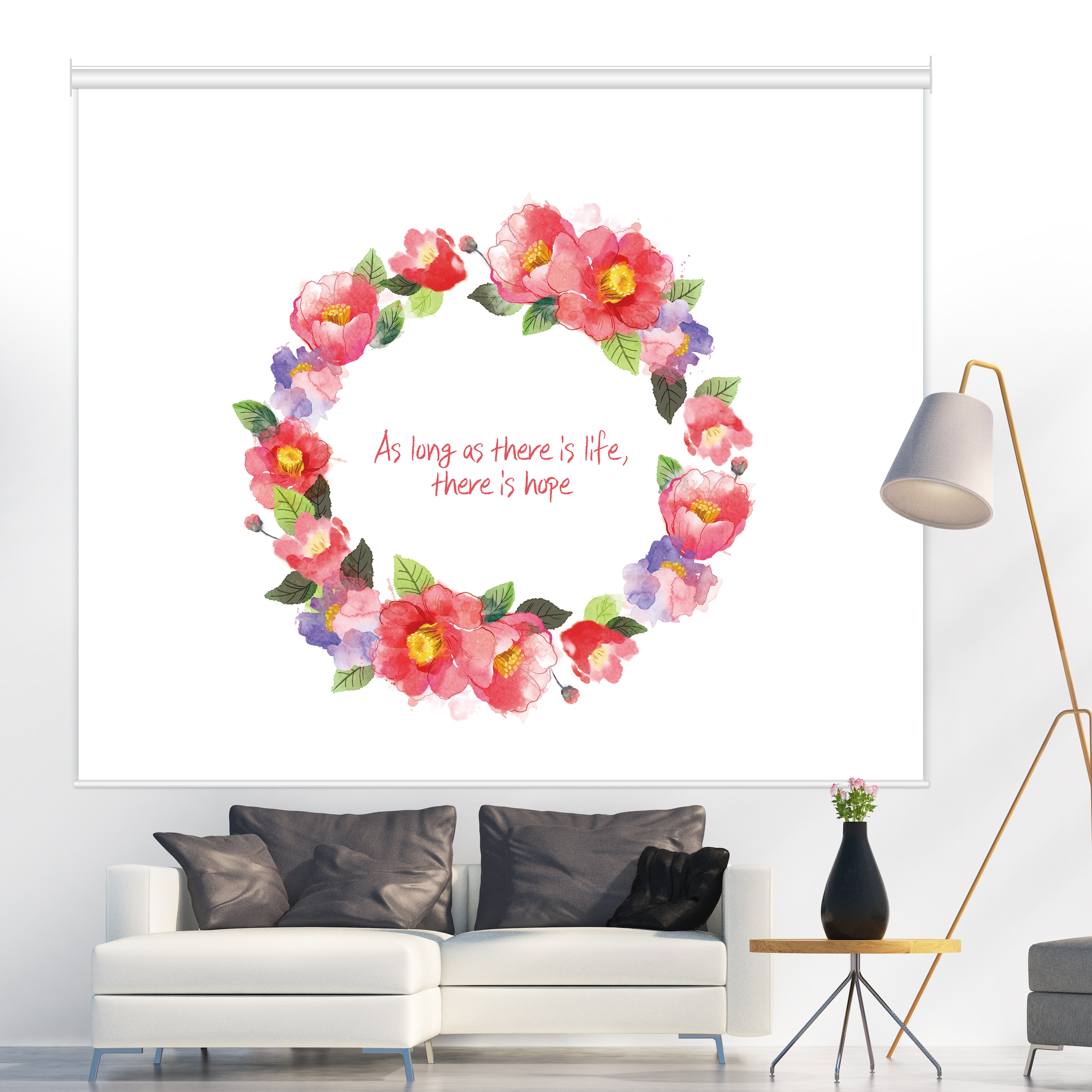 [아르테홈] 실사 암막롤스크린 (수채화 수채빨강) 34,000원