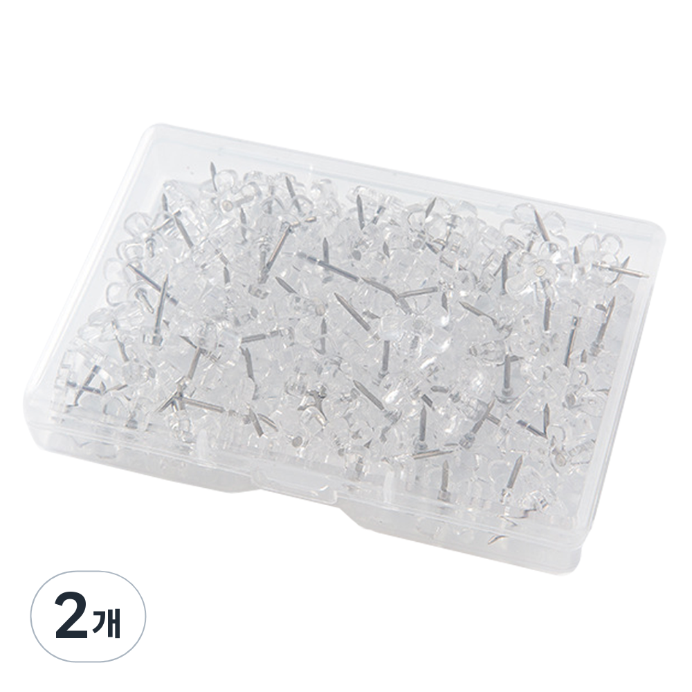 코히모 블라썸 투명 메모 압정핀 4W134, 2개, 100개입 15,300원