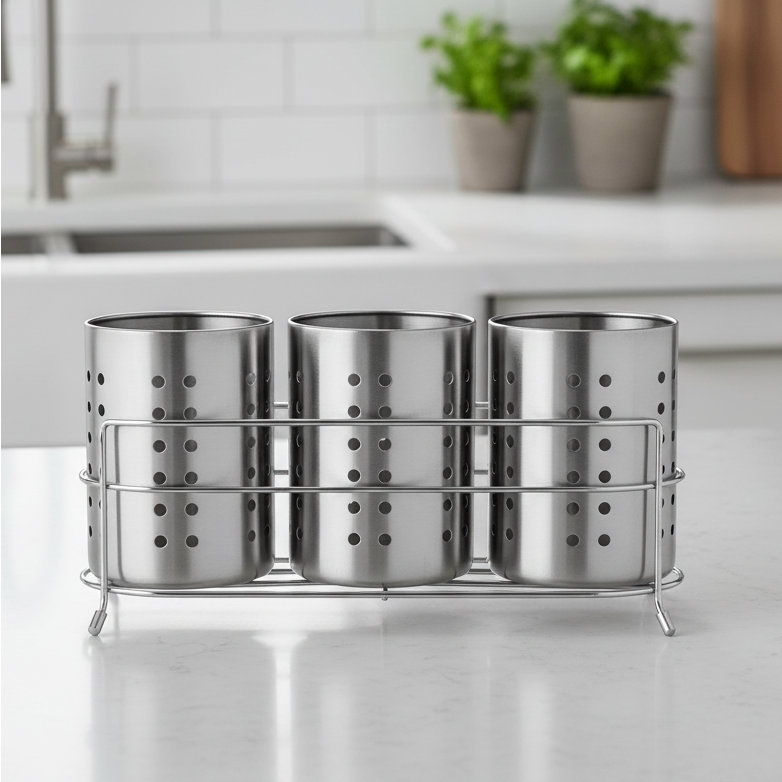 팩토리얼 올스텐 물빠짐 주방 수저통 식기 수저꽂이 건조홀더, 1개, 3구 30,000원