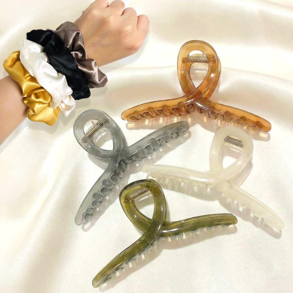 [곱창끈4종 제공] 빅사이즈 올림머리 유광 집게핀 4종 20,900원