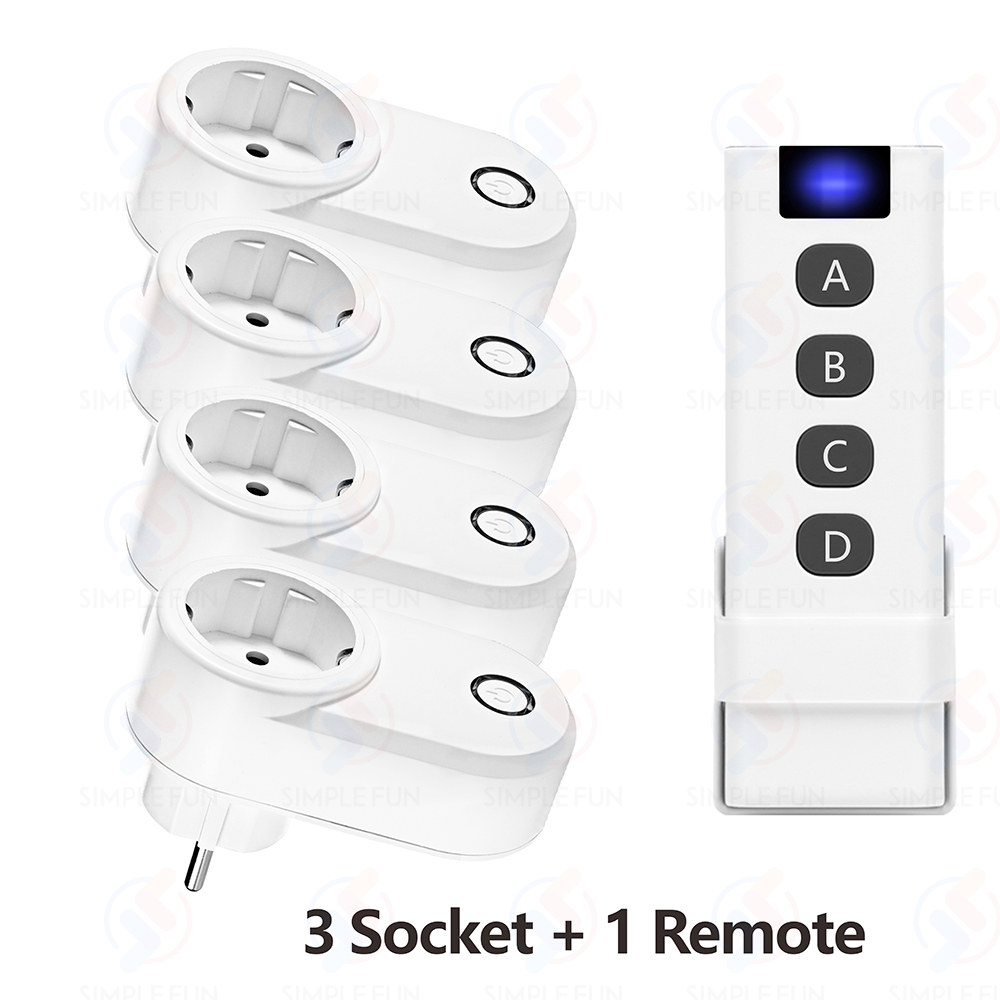 전기소켓 50m 스마트 15A 선풍기 전원 플러그 FR 원격 콘센트 조명 범용 433Mhz 소켓 리모컨 무선 EU 220V 가전 66,200원