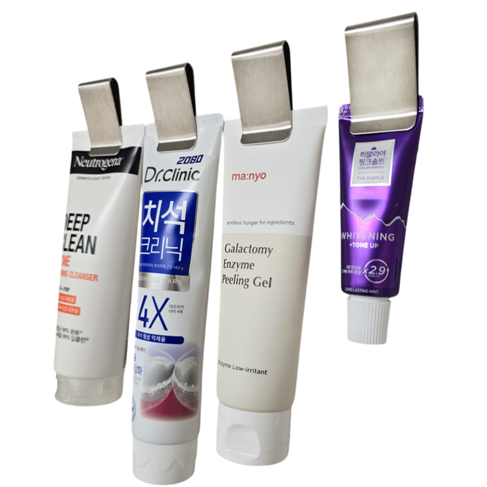 밝은리빙 무타공 스테인리스 치약걸이, 실버, 4개 5,500원