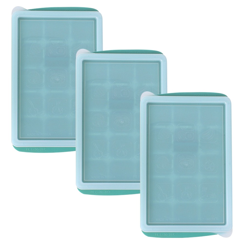 베베락 유아용 아이스 큐브 용기 15구, 3개, 민트그린 12,400원