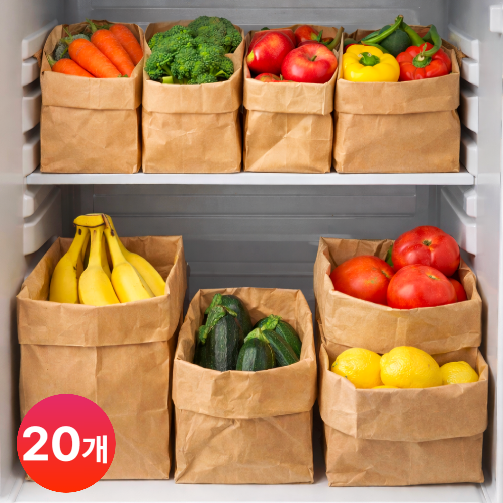 리빙에이드 냉장고정리 크라프트 봉투 다용도 방수 페이퍼백 9,900원