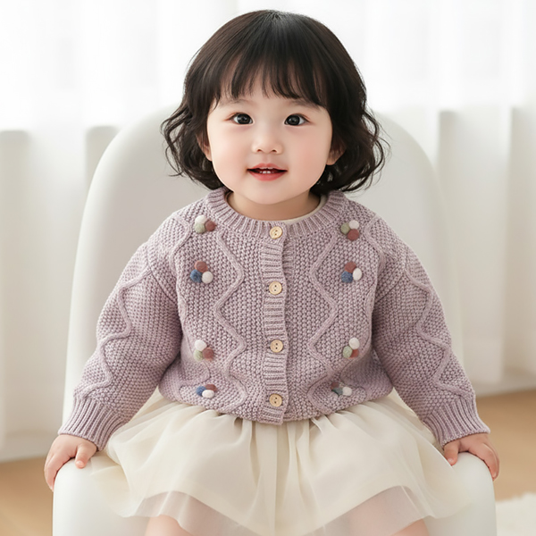 몽실이 폼폼 방울 니트 가디건 아동 어린이 여아 가을 봄 간절기 아우터 외출복 자매룩 19,900원