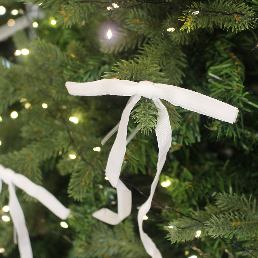 [해피인어스] 벨벳 리본 오너먼트 10p 크리스마스 트리 장식, 1세트, 화이트 6,900원