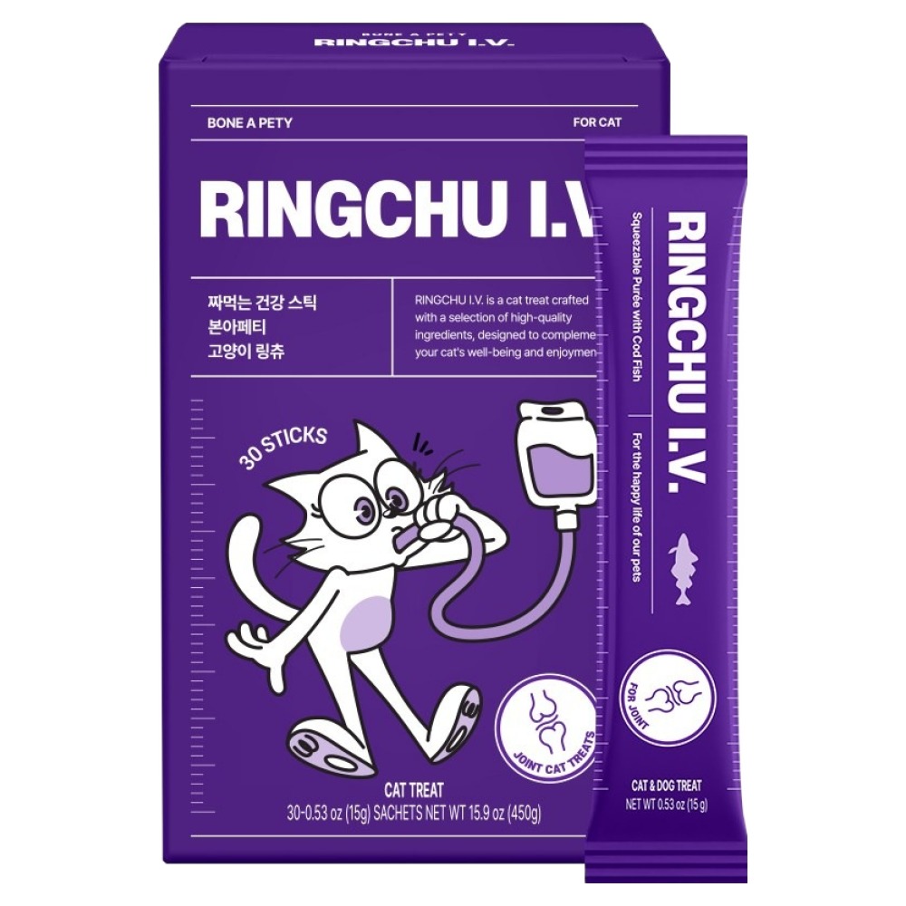 본아페티 고양이 관절 링츄 I.V 조인트 스틱, 30회분, 뼈/관절강화, 1개 29,800원