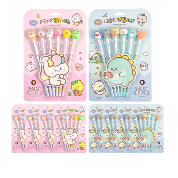 핑크풋 4000 쪼꼬미친구들 피규어 연필 2종 x 6본 세트 B 859,600원