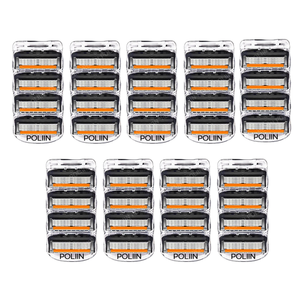 POLIIN 5중날 신형 면도날 (Black+Orange), 질레트 퓨전 프로글라이드 호환, 9개, 4개입 29,450원